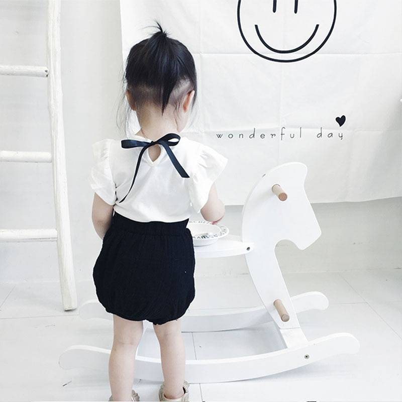 Girl's Fashion T-Shirt with O-Neck