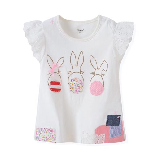 Girl’s Cute Animals Print Summer T-Shirt Tops & Tees Children's Girl Clothing