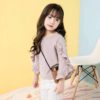 Elegant Girl`s Long Sleeve Ruche Shirt Tops & Tees Children's Girl Clothing 