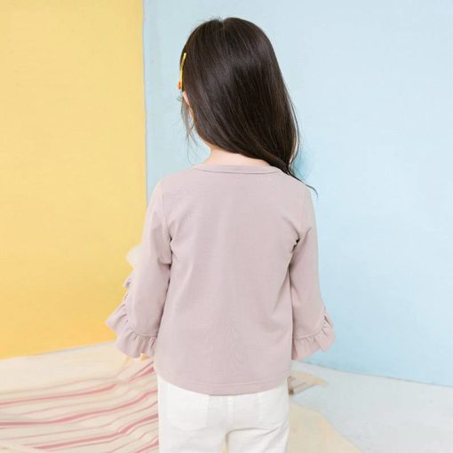 Elegant Girl`s Long Sleeve Ruche Shirt Tops & Tees Children's Girl Clothing