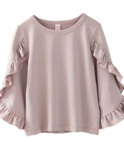 Elegant Girl`s Long Sleeve Ruche Shirt Tops & Tees Children's Girl Clothing