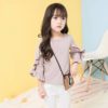 Elegant Girl`s Long Sleeve Ruche Shirt Tops & Tees Children's Girl Clothing 