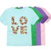 Cute Girl`s T-Shirt Floral “Love” Tops & Tees Children's Girl Clothing