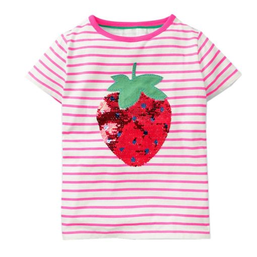 Girls’ Short Sleeved Cotton T-Shirt Tops & Tees Children's Girl Clothing