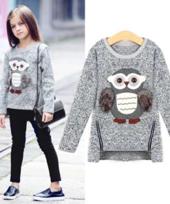 Girl’s Cute Owl Casual Sweater Sweaters Children's Girl Clothing