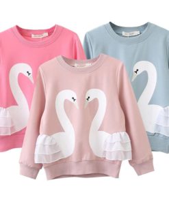 Girls’ Cute Long Sleeved Cotton T-Shirt Sweaters Children's Girl Clothing