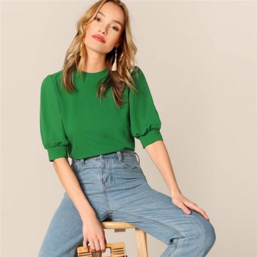 Women’s Casual Style Puff Sleeve Blouse Blouses & Shirts Women's Women's Clothing