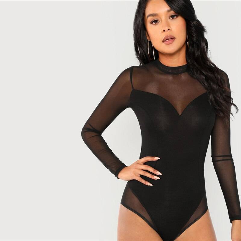 Women's Black Sexy Style Bodysuit