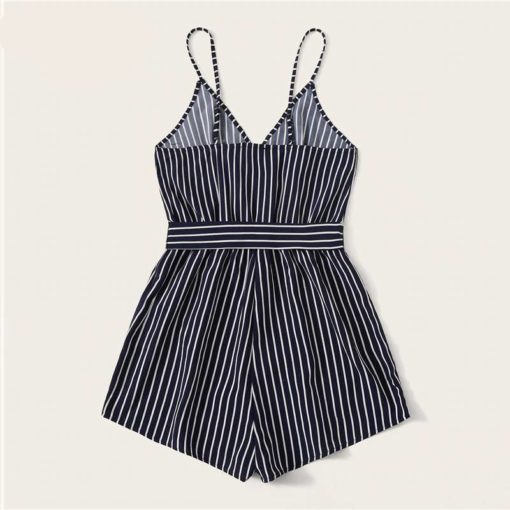 Striped Wrap Cami Romper for Women Jumpsuits Women's Women's Clothing