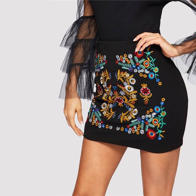 Women's Ethnic Style Bodycon Skirt