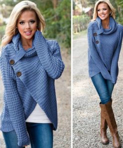 Women’s Winter Knitted Wrap Collar Cross Sweater Sweaters Women's Women's Clothing