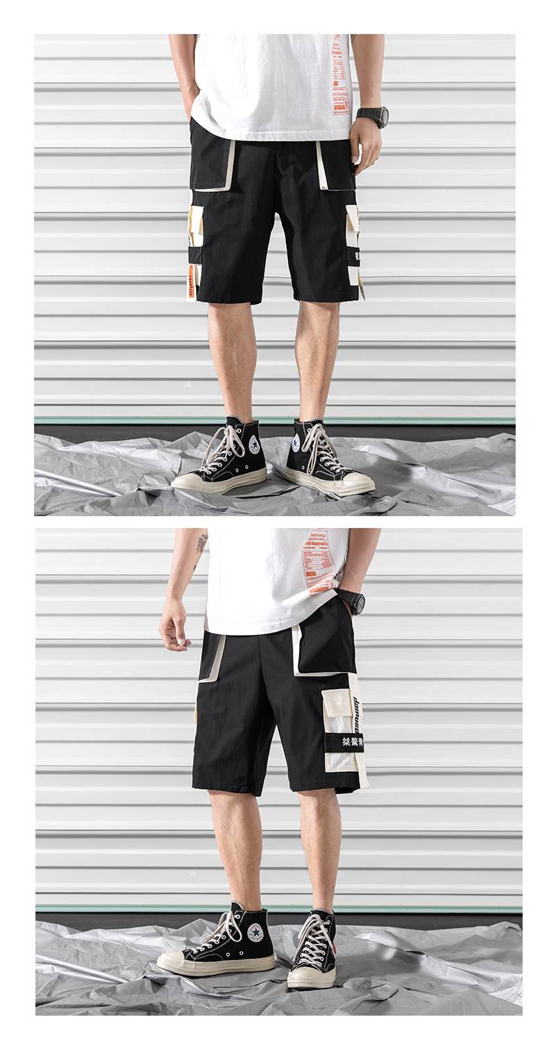Men's Harajuku Style Cotton Shorts with Pockets