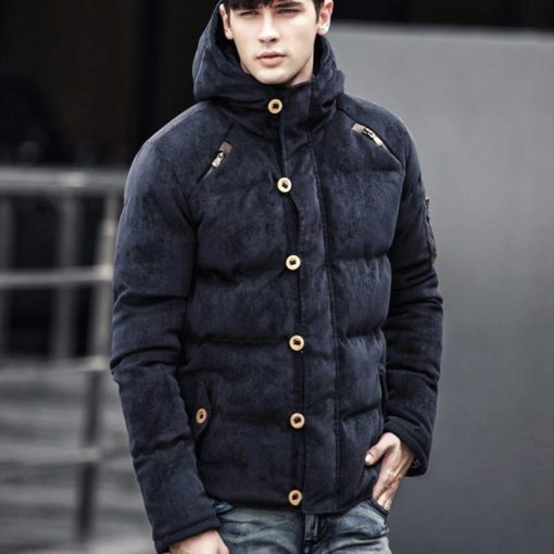 Stylish Windproof Padded Cotton Men’s Parka Jacket Jackets & Coats Men's Men's Clothing