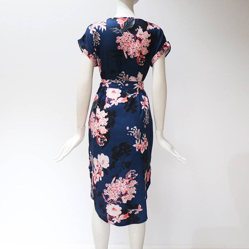 Women's V-Neck Floral Printed Dress