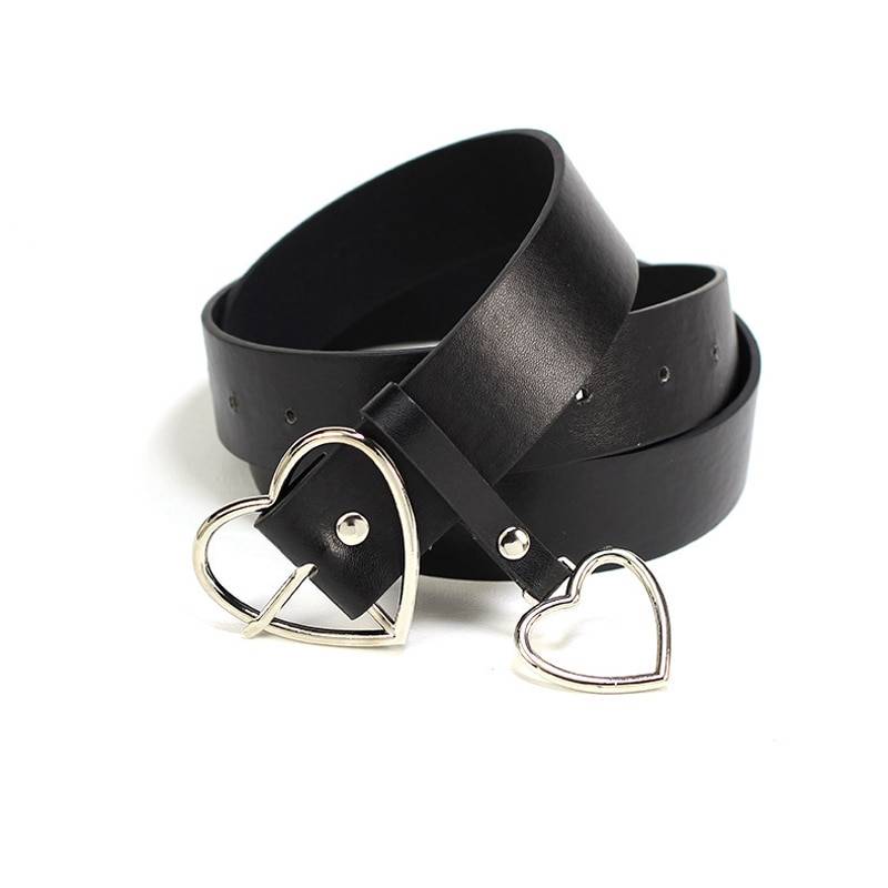 Women's Leather Belt Decorated with Heart
