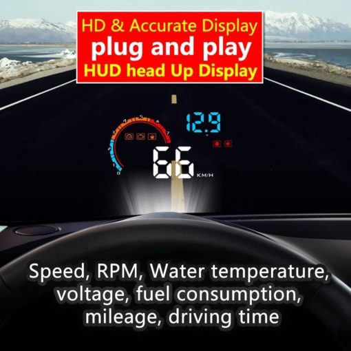4Inch Car Head-up Display Windscreen Projector OBD Scanner Speed Fuel Warning Alarm Diagnostic Tool Car Electronics Accessories Auto Parts and Accessories Car Electronics General Merchandise
