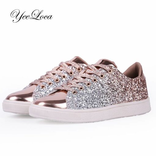 Casual Rock Glitter Sparkling Sneakers White Sole Women's Shoes Shoes