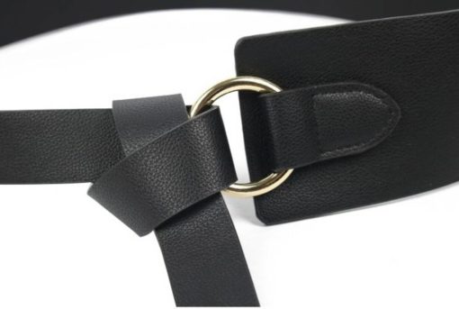 Women Black Wide leather Belt Women's Accessories Accessories