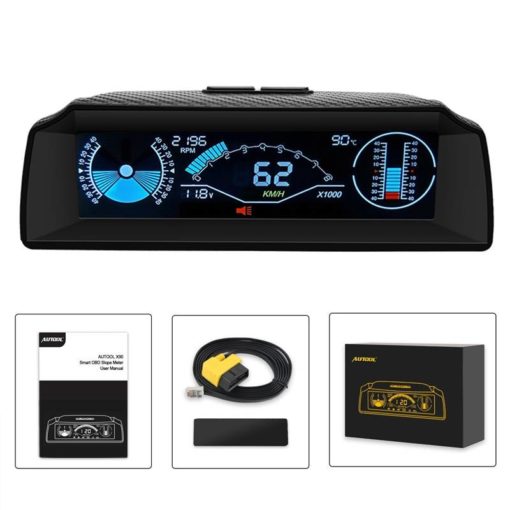AUTOOL HUD OBD2 On-board Computer Head Up Display Slope Meter Car Speedometer Compass Display Code Clear Car-styling Electronics Auto Parts and Accessories Car Electronics General Merchandise