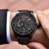 Leather Tourbillon Automatic Watch Mens Watches Watches 