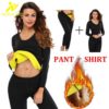 Neoprene Body Shaper Sport Set Long Sleeve Shirt + Legging Sauna Suits Intimates Women's Women's Clothing 