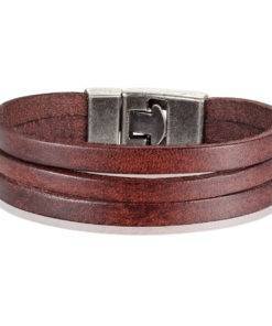 Classic Style Double Layer Toggle-clasp PU Leather Bracelet For Men Budget Friendly Accessories