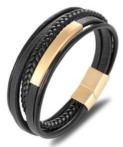 Men’s Classic Magnet Genuine Leather Bracelet Budget Friendly Accessories