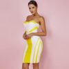 Ocstrade Summer Bandage Dresses Party 2019 New Strapless Sexy Bandage Dress Yellow Bodycon Womens Mini Bandage Dress Rayon XL Dress Women's Women's Clothing 