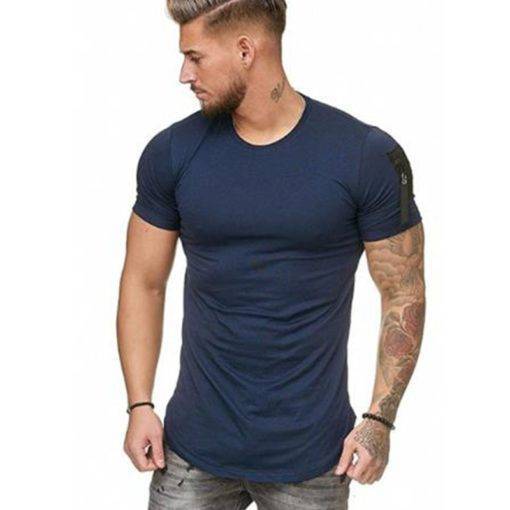 Short Sleeve Zipper Shoulder Streetwear T-Shirt Tops & Tees Men's Men's Clothing