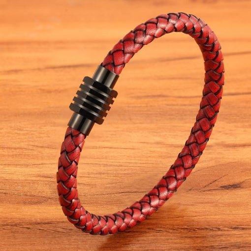 Men’s Combination Custom Stainless Steel Leather Bracelet Budget Friendly Accessories