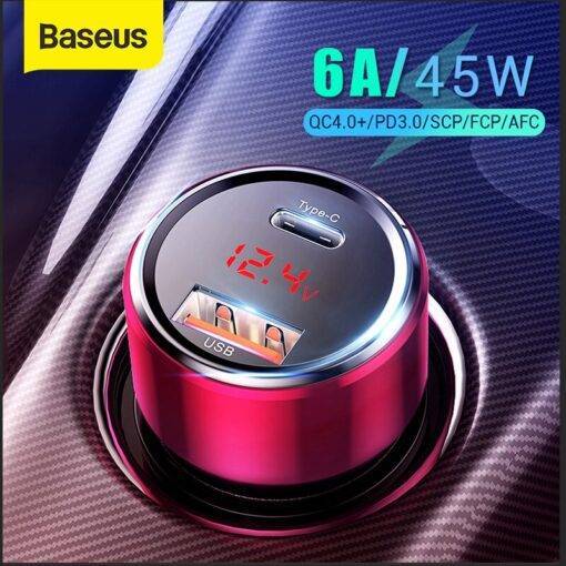 Baseus 45W Quick Charge 4.0 3.0 USB Car Charger Cell Phones & Accessories