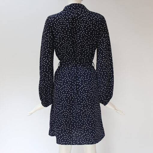 Long Sleeve Vintage Dot Print Women Dress Turn-down Collar Dresses Women's Women's Clothing