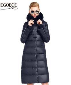 MIEGOFCE Medium Length Women Parka With a Rabbit Fur Winter Thick Coat Sweaters Women's Women's Clothing