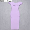 Shoulder Winter Bodycon Celebrity Midi Bandage Dress Dresses Women's Women's Clothing 