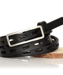 Women Thin Pin Buckle Genuine Leather Belt Women's Accessories Accessories