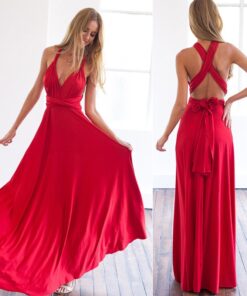Multi way Wrap Convertible Long Dress Dresses