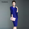 TEXIWAS temperament V-neck bat long sleeve Dresses Women's Women's Clothing