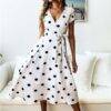 Women Casual Polka Dot Print A-line Dress Dress 