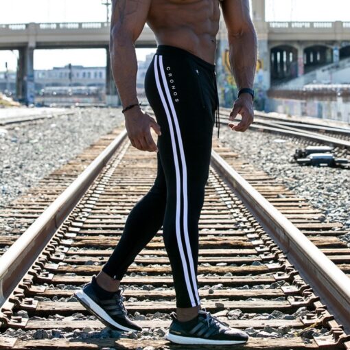 2019 Men’s Casual Fitness Joggers Pants Gyms Stretch Cotton Men Skinny Sweatpants Slim Workout Zipper ankle trousers men Men's Men's Clothing
