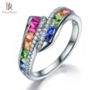 Colors Gemstones Ring for Women 925 Silver Budget Friendly Accessories 