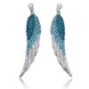 Women Silver Rhinestone Angel Wings Feather Stud Earrings Budget Friendly Accessories 
