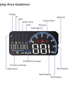 EANOP sBright 3.0 Car HUD Head up display OBD II EUOBD Computer Speedometer hud film Car electronics Overspeed Voltage Alarm Auto Parts and Accessories Car Electronics General Merchandise