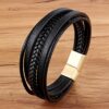 Multi-layers Handmade Braided Genuine Leather Bracelet For Men Budget Friendly Accessories 