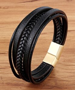 Multi-layers Handmade Braided Genuine Leather Bracelet For Men Budget Friendly Accessories