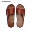 Genuine Cow Leather slippers Men's Shoes Shoes 
