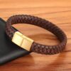Men’s Leather Stainless Steel Buckle Bracelet Budget Friendly Accessories