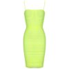 Ocstrade Women Neon Green Ruched Organza Mesh Dress Dress Women's Women's Clothing 