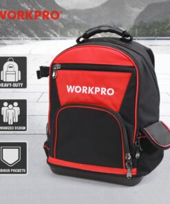 17” Backpack Waterproof Organizer Bag 60-Pocket Hand Tools